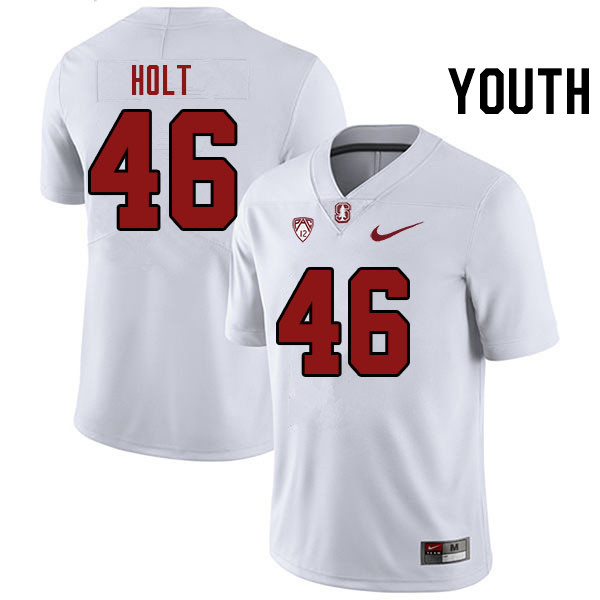 Youth #46 Chico Holt Stanford Cardinal College Football Jerseys Stitched Sale-White